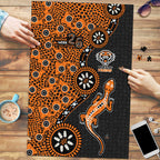Wests Tigers NAIDOC Week 2026 Puzzle Aboriginal Lizard Dot Painting - 50 Years of Deadly