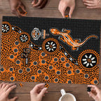 Wests Tigers NAIDOC Week 2026 Puzzle Aboriginal Lizard Dot Painting - 50 Years of Deadly