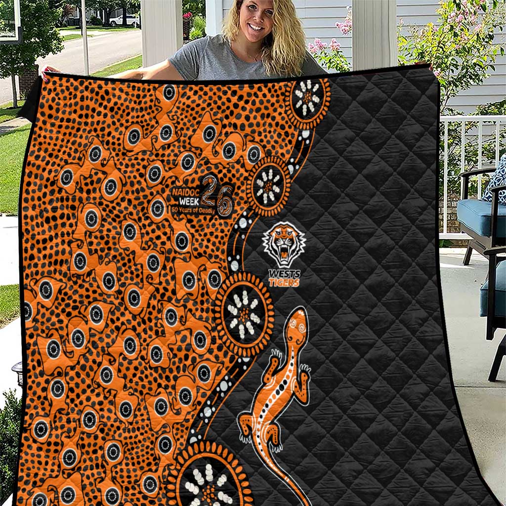 Wests Tigers NAIDOC Week 2026 Quilt Aboriginal Lizard Dot Painting - 50 Years of Deadly