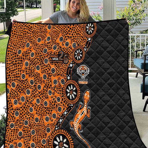 Wests Tigers NAIDOC Week 2026 Quilt Aboriginal Lizard Dot Painting - 50 Years of Deadly