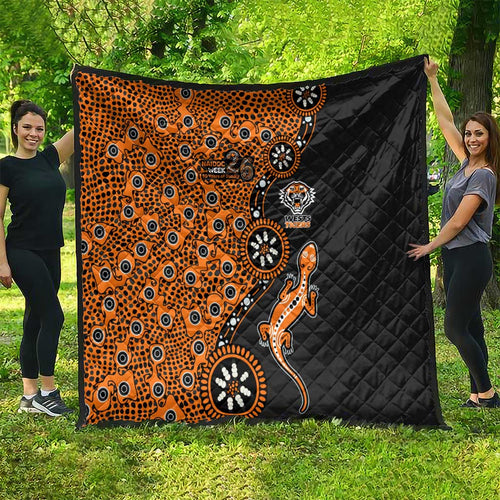 Wests Tigers NAIDOC Week 2026 Quilt Aboriginal Lizard Dot Painting - 50 Years of Deadly