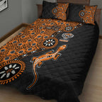 Wests Tigers NAIDOC Week 2026 Quilt Bed Set Aboriginal Lizard Dot Painting - 50 Years of Deadly
