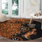 Wests Tigers NAIDOC Week 2026 Round Carpet Aboriginal Lizard Dot Painting - 50 Years of Deadly