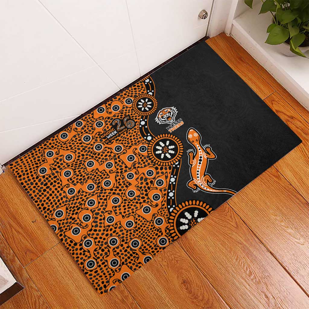 Wests Tigers NAIDOC Week 2026 Rubber Doormat Aboriginal Lizard Dot Painting - 50 Years of Deadly