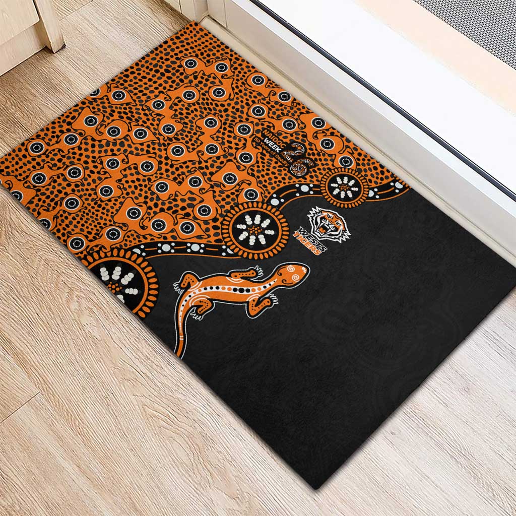 Wests Tigers NAIDOC Week 2026 Rubber Doormat Aboriginal Lizard Dot Painting - 50 Years of Deadly