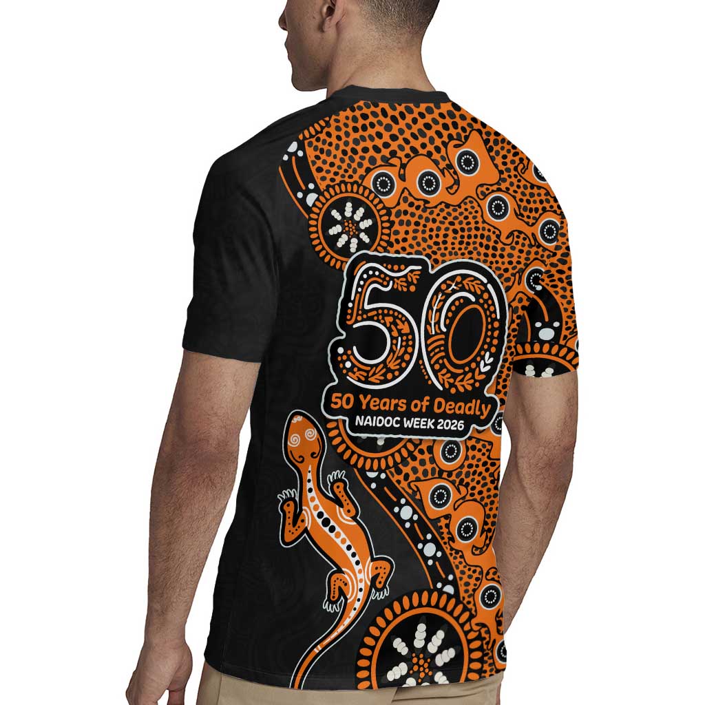 Wests Tigers NAIDOC Week 2026 Rugby Jersey Aboriginal Lizard Dot Painting - 50 Years of Deadly