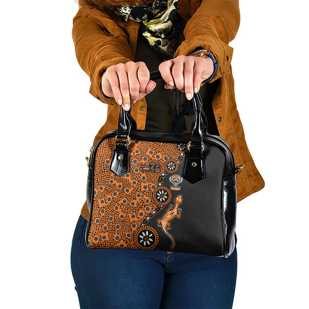 Wests Tigers NAIDOC Week 2026 Shoulder Handbag Aboriginal Lizard Dot Painting - 50 Years of Deadly