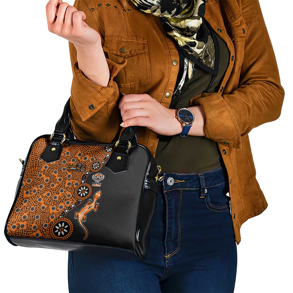 Wests Tigers NAIDOC Week 2026 Shoulder Handbag Aboriginal Lizard Dot Painting - 50 Years of Deadly