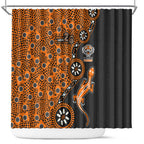 Wests Tigers NAIDOC Week 2026 Shower Curtain Aboriginal Lizard Dot Painting - 50 Years of Deadly