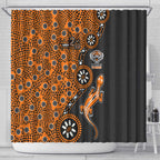 Wests Tigers NAIDOC Week 2026 Shower Curtain Aboriginal Lizard Dot Painting - 50 Years of Deadly