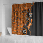 Wests Tigers NAIDOC Week 2026 Shower Curtain Aboriginal Lizard Dot Painting - 50 Years of Deadly
