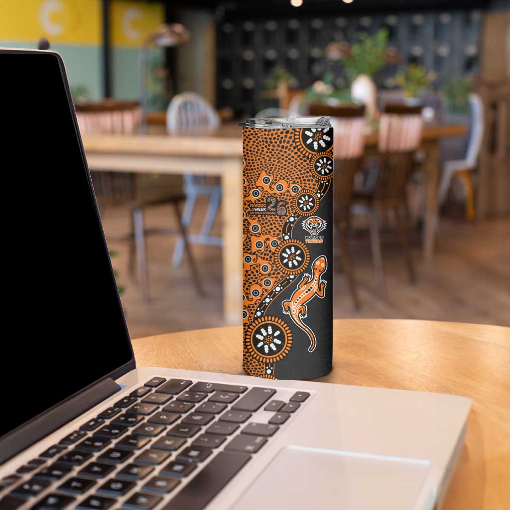 Wests Tigers NAIDOC Week 2026 Skinny Tumbler Aboriginal Lizard Dot Painting - 50 Years of Deadly