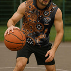Wests Tigers NAIDOC Week 2026 Sleeveless Hoodie Aboriginal Lizard Dot Painting - 50 Years of Deadly