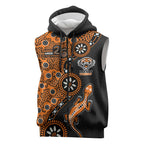 Wests Tigers NAIDOC Week 2026 Sleeveless Zip Hoodie Aboriginal Lizard Dot Painting - 50 Years of Deadly