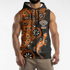 Wests Tigers NAIDOC Week 2026 Sleeveless Zip Hoodie Aboriginal Lizard Dot Painting - 50 Years of Deadly