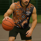 Wests Tigers NAIDOC Week 2026 Sleeveless Zip Hoodie Aboriginal Lizard Dot Painting - 50 Years of Deadly