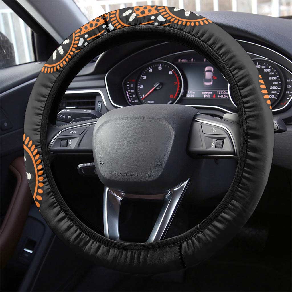 Wests Tigers NAIDOC Week 2026 Steering Wheel Cover Aboriginal Lizard Dot Painting - 50 Years of Deadly
