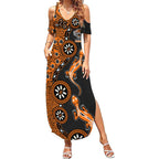 Wests Tigers NAIDOC Week 2026 Summer Maxi Dress Aboriginal Lizard Dot Painting - 50 Years of Deadly