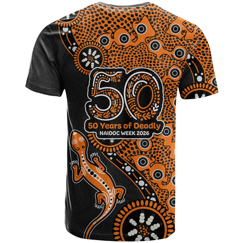 Wests Tigers NAIDOC Week 2026 T Shirt Aboriginal Lizard Dot Painting - 50 Years of Deadly