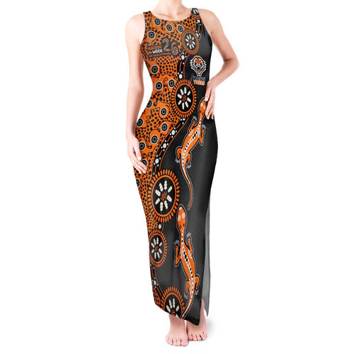 Wests Tigers NAIDOC Week 2026 Tank Maxi Dress Aboriginal Lizard Dot Painting - 50 Years of Deadly