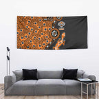 Wests Tigers NAIDOC Week 2026 Tapestry Aboriginal Lizard Dot Painting - 50 Years of Deadly