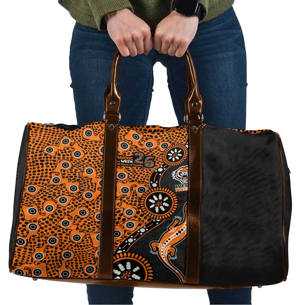 Wests Tigers NAIDOC Week 2026 Travel Bag Aboriginal Lizard Dot Painting - 50 Years of Deadly