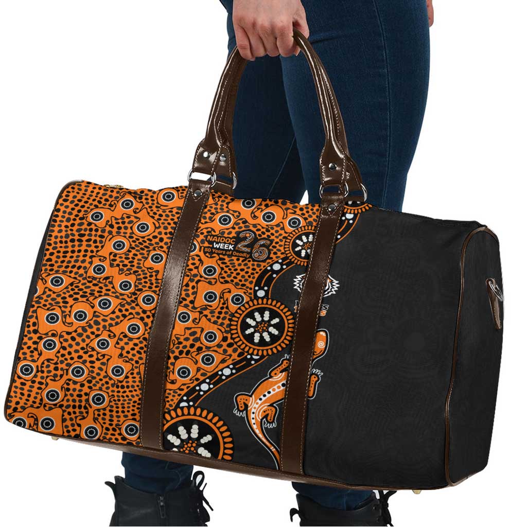 Wests Tigers NAIDOC Week 2026 Travel Bag Aboriginal Lizard Dot Painting - 50 Years of Deadly