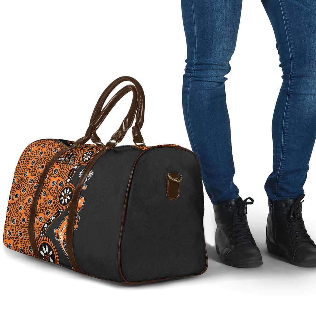 Wests Tigers NAIDOC Week 2026 Travel Bag Aboriginal Lizard Dot Painting - 50 Years of Deadly