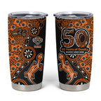 Wests Tigers NAIDOC Week 2026 Tumbler Cup Aboriginal Lizard Dot Painting - 50 Years of Deadly