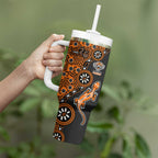 Wests Tigers NAIDOC Week 2026 Tumbler With Handle Aboriginal Lizard Dot Painting - 50 Years of Deadly