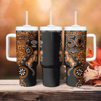 Wests Tigers NAIDOC Week 2026 Tumbler With Handle Aboriginal Lizard Dot Painting - 50 Years of Deadly