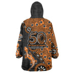 Wests Tigers NAIDOC Week 2026 Wearable Blanket Hoodie Aboriginal Lizard Dot Painting - 50 Years of Deadly