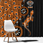 Wests Tigers NAIDOC Week 2026 Window Curtain Aboriginal Lizard Dot Painting - 50 Years of Deadly