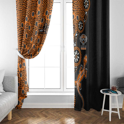 Wests Tigers NAIDOC Week 2026 Window Curtain Aboriginal Lizard Dot Painting - 50 Years of Deadly