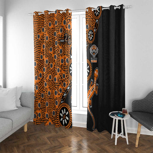 Wests Tigers NAIDOC Week 2026 Window Curtain Aboriginal Lizard Dot Painting - 50 Years of Deadly