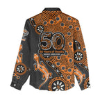 Wests Tigers NAIDOC Week 2026 Women Casual Shirt Aboriginal Lizard Dot Painting - 50 Years of Deadly
