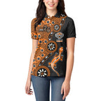 Wests Tigers NAIDOC Week 2026 Women Polo Shirt Aboriginal Lizard Dot Painting - 50 Years of Deadly
