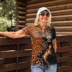 Wests Tigers NAIDOC Week 2026 Women Polo Shirt Aboriginal Lizard Dot Painting - 50 Years of Deadly