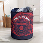 Personalized Melbourne Demons Polynesian Laundry Basket Tribal Chest and Sleeve Tattoo Heritage Warrior