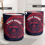 Personalized Melbourne Demons Polynesian Laundry Basket Tribal Chest and Sleeve Tattoo Heritage Warrior