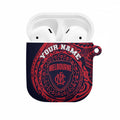 Personalized Melbourne Demons Polynesian AirPods Case Tribal Chest and Sleeve Tattoo Heritage Warrior