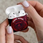 Personalized Melbourne Demons Polynesian AirPods Case Tribal Chest and Sleeve Tattoo Heritage Warrior