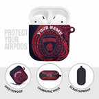 Personalized Melbourne Demons Polynesian AirPods Case Tribal Chest and Sleeve Tattoo Heritage Warrior