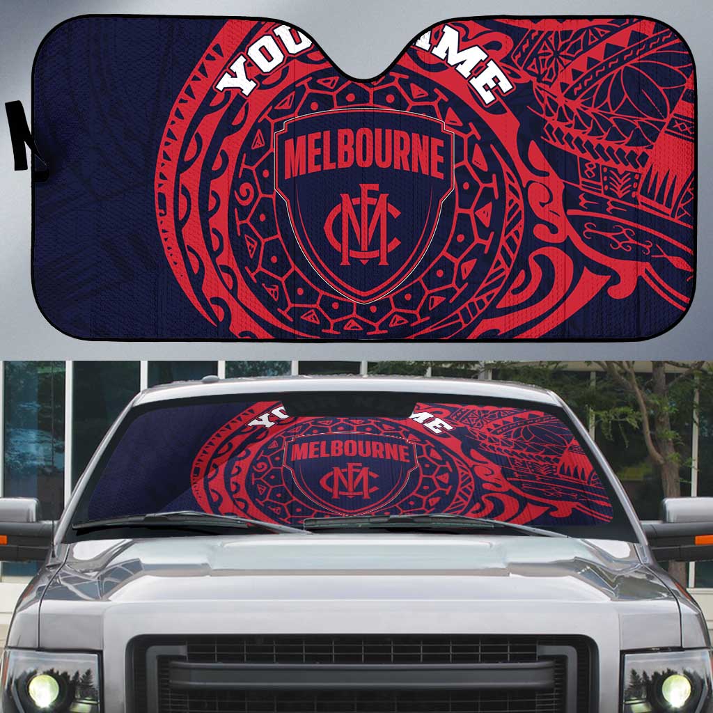 Personalized Melbourne Demons Polynesian Auto Sun Shade Tribal Chest and Sleeve Tattoo Heritage Warrior