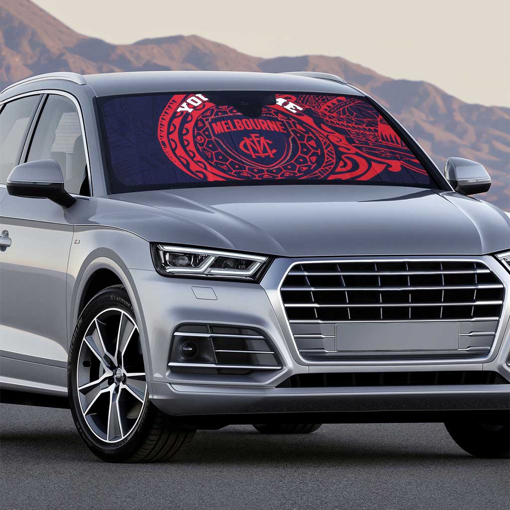 Personalized Melbourne Demons Polynesian Auto Sun Shade Tribal Chest and Sleeve Tattoo Heritage Warrior