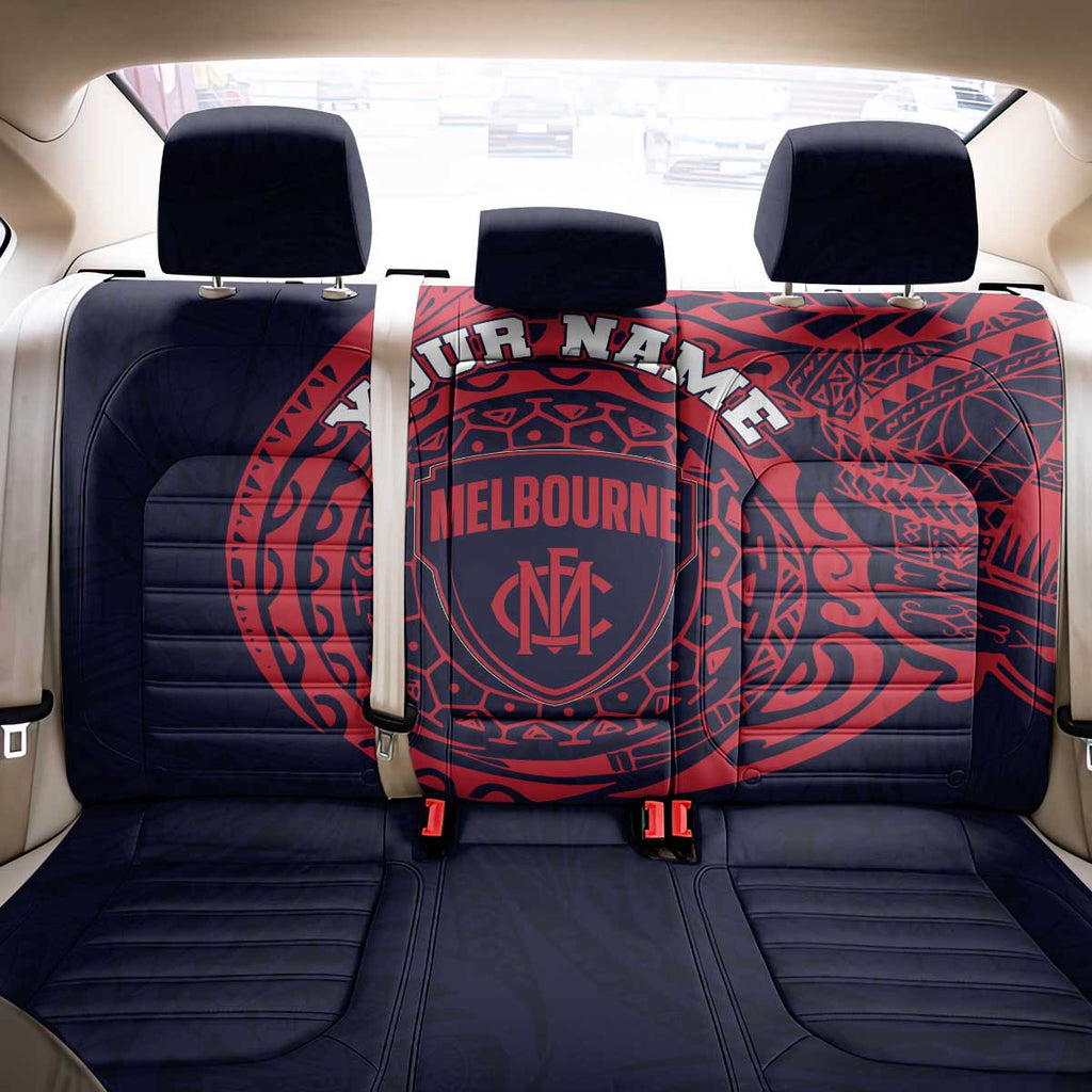 Personalized Melbourne Demons Polynesian Back Car Seat Cover Tribal Chest and Sleeve Tattoo Heritage Warrior