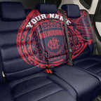 Personalized Melbourne Demons Polynesian Back Car Seat Cover Tribal Chest and Sleeve Tattoo Heritage Warrior
