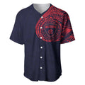 Personalized Melbourne Demons Polynesian Baseball Jersey Tribal Chest and Sleeve Tattoo Heritage Warrior