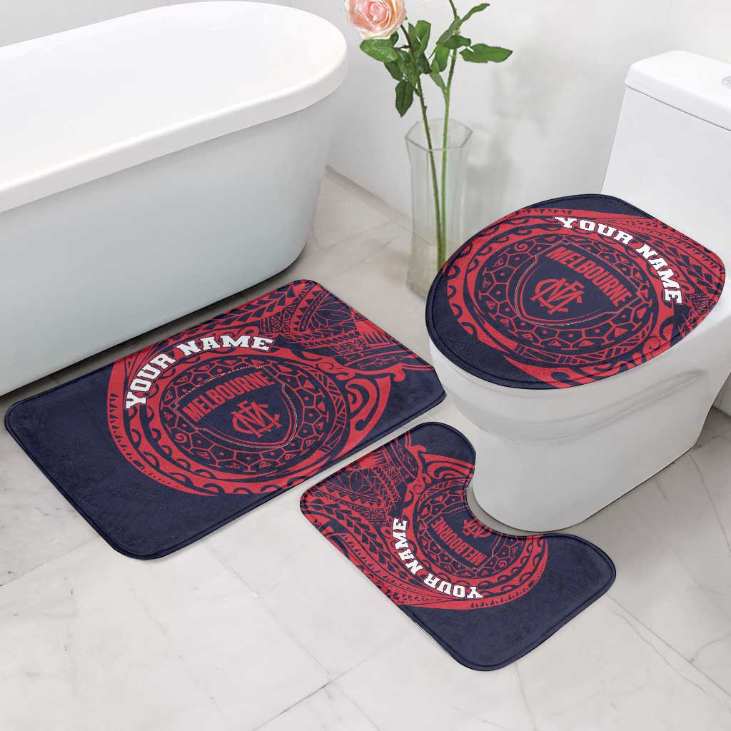 Personalized Melbourne Demons Polynesian Bathroom Set Tribal Chest and Sleeve Tattoo Heritage Warrior