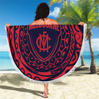 Personalized Melbourne Demons Polynesian Beach Blanket Tribal Chest and Sleeve Tattoo Heritage Warrior